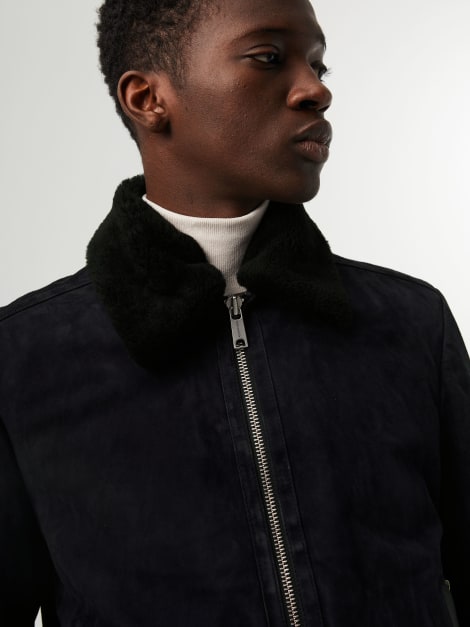 Suede Leather Jacket LENDM V1.Y6.02 Black AlphaTauri